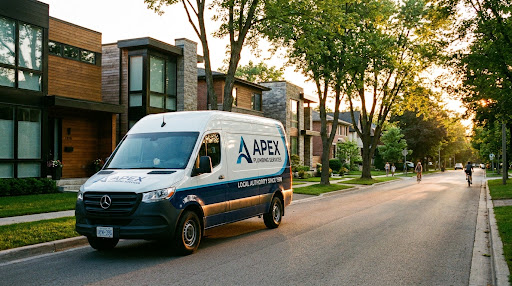Cooper & Son service van in local neighborhood